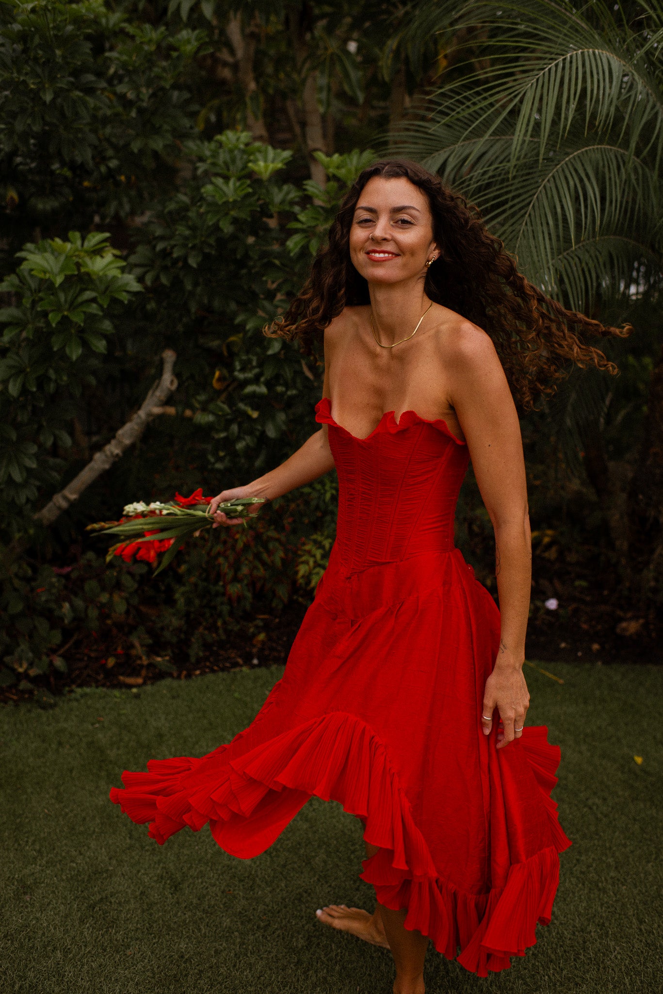 open lace back dress Valentina – South of West Bridal